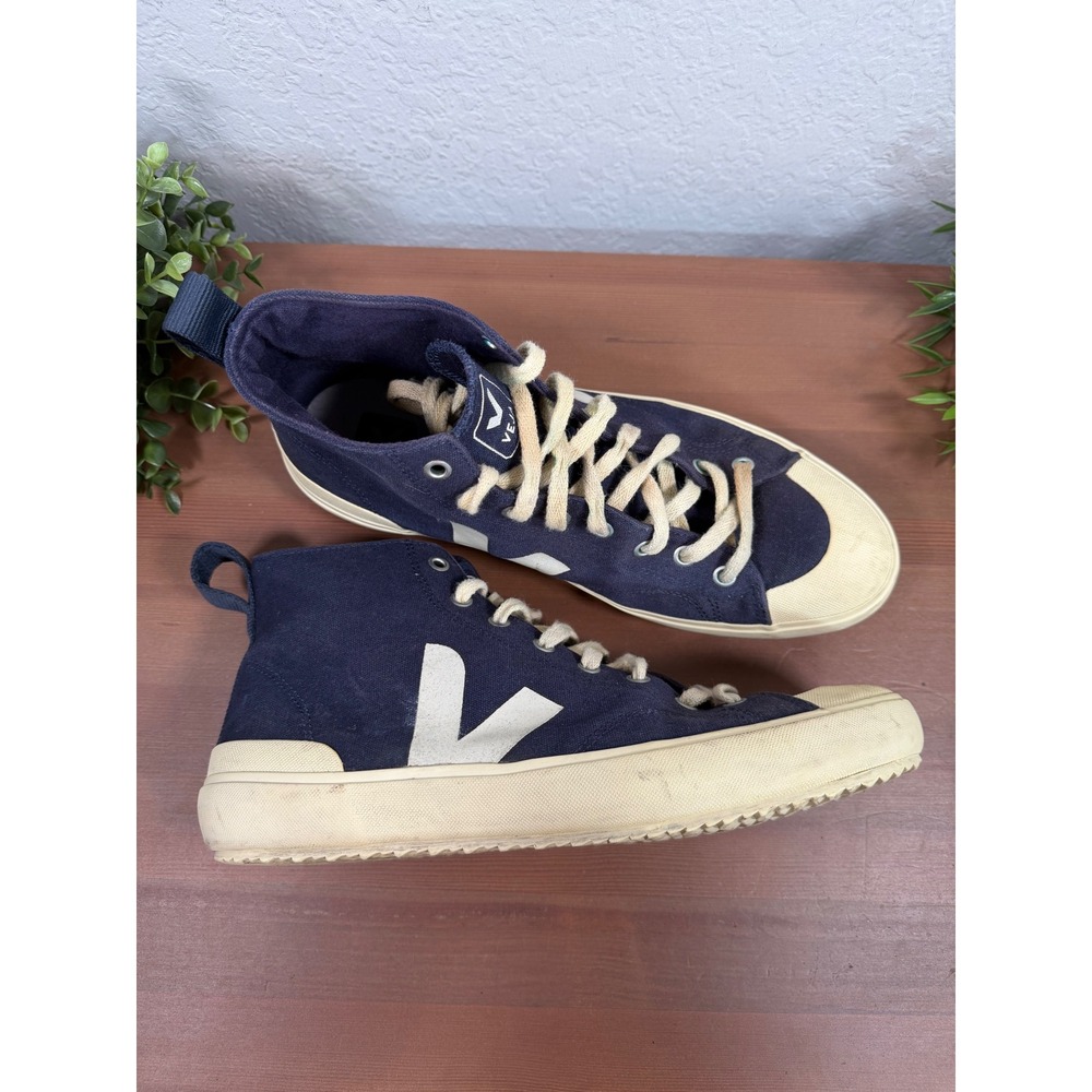 Veja Mens Nova High Top Blue Canvas Sneakers Size 10